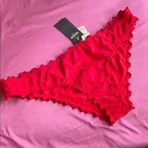 Hollister Red Ruffle Bikini Bottoms
